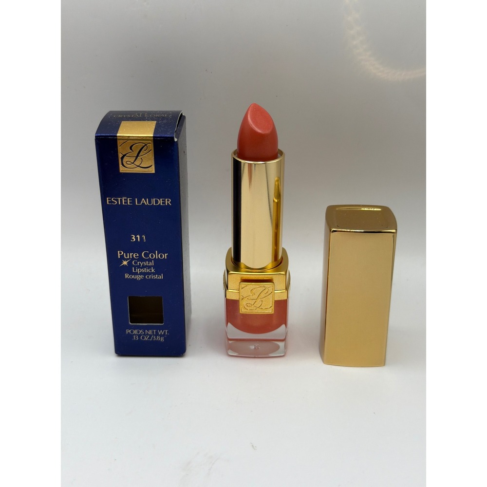 NIB NOS HTF Estee Lauder Pure Color‎ Crystal Lipstick  0.13oz 311 Crystal Coral